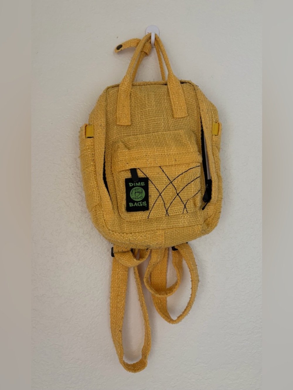 Dime Bags Mustard Yellow Woven Mini Backpack
